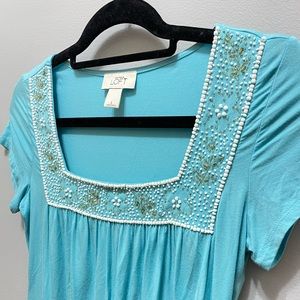 Ann Taylor Loft Aqua Blouse